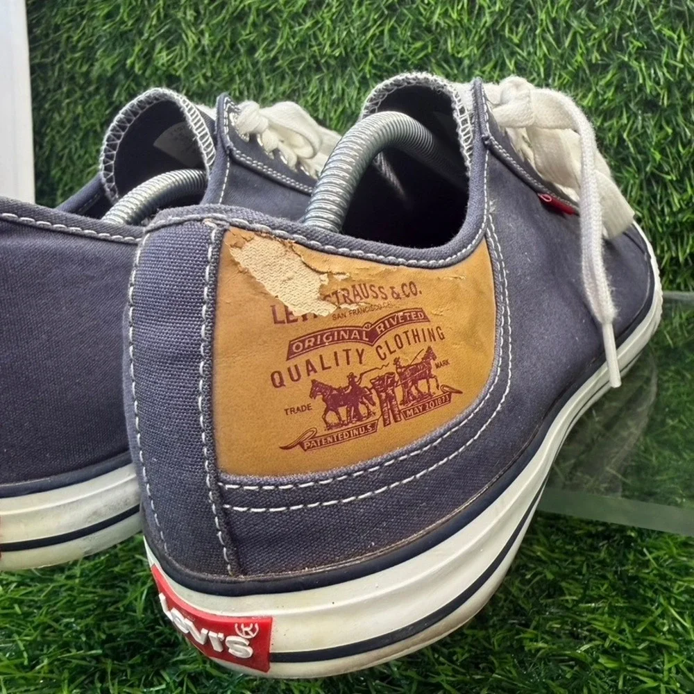 Levi's Canvas Sneaker Mens 13 Navy Blue Low Top Lace Up 719717-MENS Casual Shoes